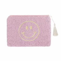 Make-up tasje teddy 'Smiley' (lila, roze of groen)