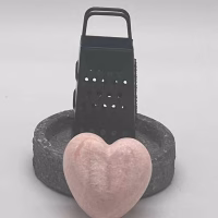 Set met amberblokje hart, schaaltje en rasp