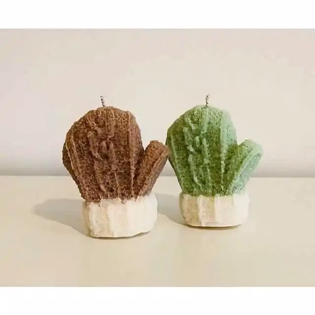 Hand gegoten kaars handschoentje